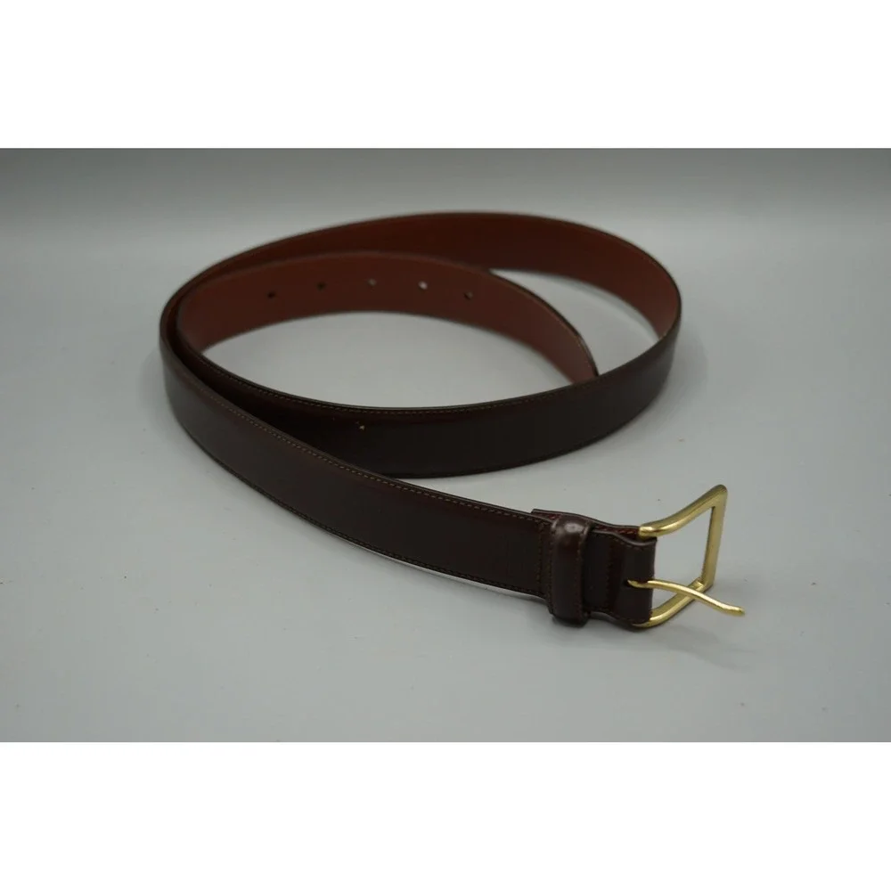 Coach Mens Mahogany Brown Calfskin Leather Belt Solid Brass Buckle Size 40 5953